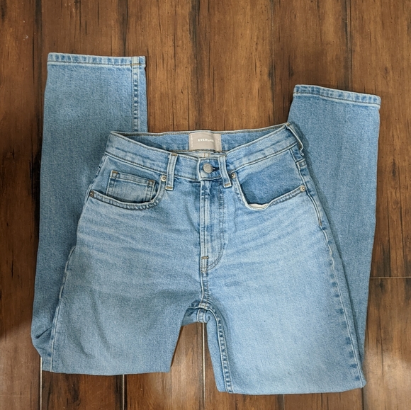 EVERLANE High Rise Straight Jeans 25 Light Blue Wash too short on me! - Picture 2 of 6